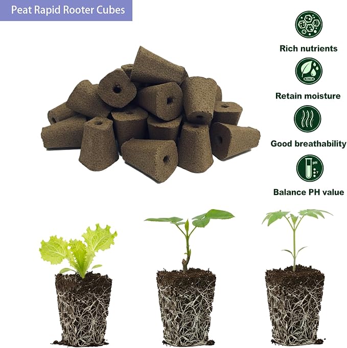 Seedling Starter Kit,40-Cell Seed Starter Tray with Huminity Domes 20,5'', Grow Light for Seed Starting, Natural White Spectrum LED Grow Lamp Stand with Outlet Timer,Rapid Rooter Soil