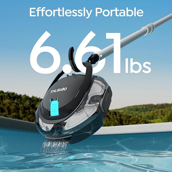 [2026 New] TALOSBO S2 Robotic Pool Cleaner – Dual-Layer Filtration, 90-Min Runtime, Powerful Cordless Pool Vacuum for Above-Ground & Flat Pools, Efficient Debris Removal & Auto-Parking Design