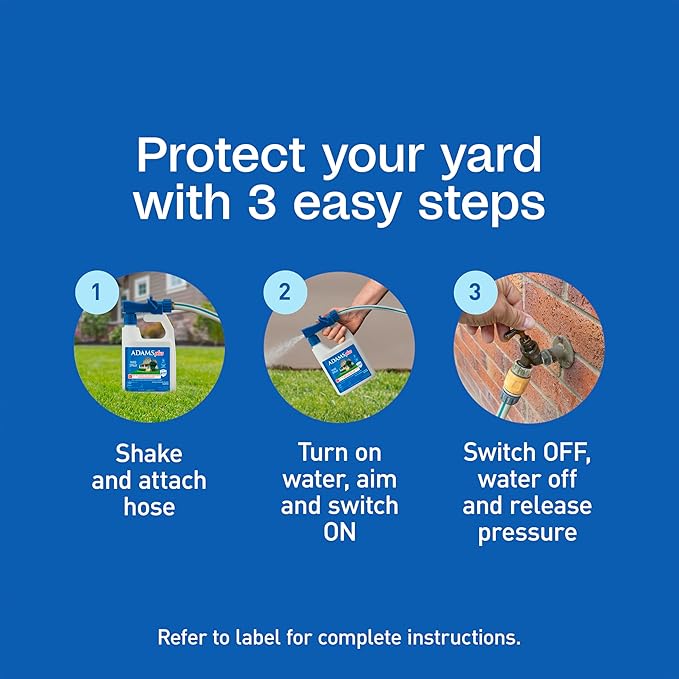 ADAMS Plus Yard Spray, Kills Fleas, Ticks, Mosquitoes, Ants and Many Other Listed Nuisance Pests in Outdoor Areas, Treats Up to 5,000 Square Feet, Easy to Use Hose-End Spray, 32 Fluid Ounces