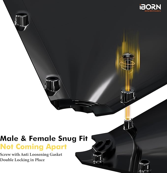 iBorn Squirrel Baffle for Bird Feeder Pole, 19.5” Oversized Baffle, Squirrel Defender, Bird Feeder for Outdoors Protector, Polycarbonate(PC), Pack of 2, Black