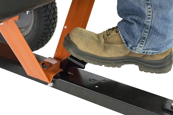 Agri-Fab 45-0533 650 lbs Tow Behind Poly Dump Cart, 10 CU. FT.; Lawn & Garden Cart/Trailer for Lawn Mowers, 16" Pneumatics Tires, Easy to Use Foot Pedal Dumping Lever