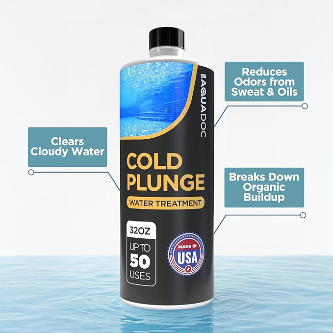 AquaDoc Cold Plunge Water Treatment - Ice Bath Cleaner and Water Stabilizer - Cold Plunge Weekly Treatment for Fresh Water - Made in USA - 32oz