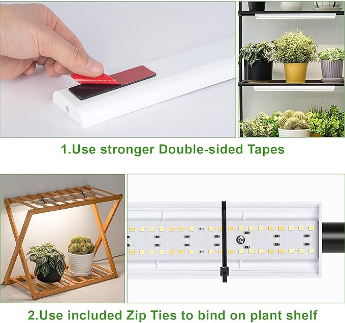 FOXGARDEN Grow Light, Full Spectrum Plant Light Strip for Indoor Plants, 384 LED Bright Grow Lamp with Auto On/Off Timer 4/8/12H, 4 Switch Modes, 10 Dimmable Brightness, 4 Packs