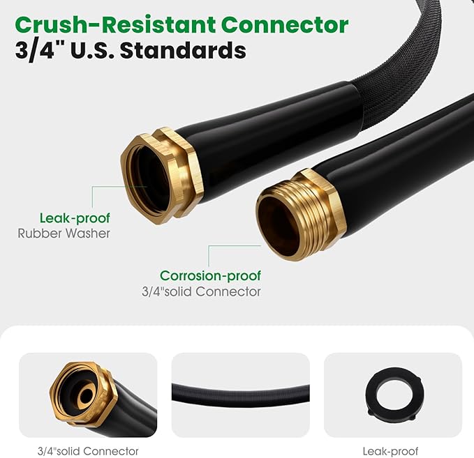 Garden Hose 75FT, Non-Expanding Water Hose Ultra Lightweight, Kink-Free, Burst-Resistant, Lead-Free, Durable & Flexible High-Pressure Hose for Yard, Lawn, Outdoor, Car Washing