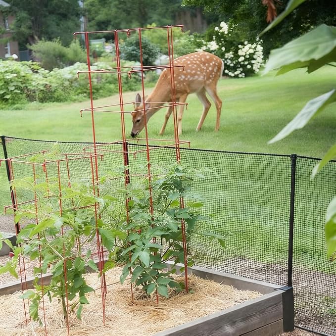 Deer Fence Netting, 7x100 Ft Plastic Mesh Fencing Roll, Temporary Animal Barrier Fence for Backyard, Chicken, Dog, Deer, Poultry. Garden Mesh Netting for Vegetable Fruit Tree Plant Protection