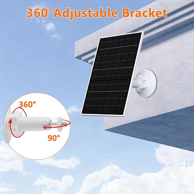 Zivif 7W Solar Panel for Eufy Camera, Solar Charger Compatible with EufyCam 2/2 Pro/2C/2C Pro/E20/E40/E, USB C & Micro USB Plug, IP66 Waterproof, 7.2ft Cable