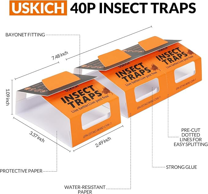 40 Pack Roach Traps, Cockroach Traps Indoor,Glue Roach Traps,Indoor Roach Trap for Home, Garage & Shed, Pest Control for Home,Child & Pets Safe
