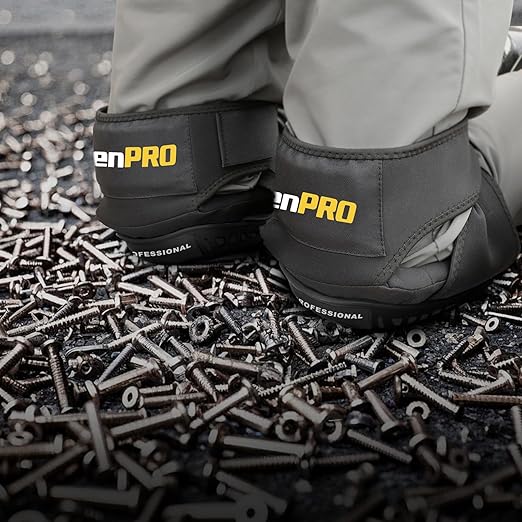 GRENPRO Professional Knee Pads for Work,Heavy Duty Thick Foam Knee Pads Tools, Knee Pad with Soft Gel Cushion for Construction, Work, Flooring, Gardening, Cleaning, Tiling,Black