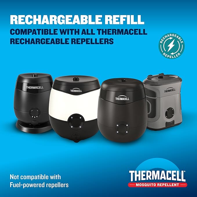 Thermacell Rechargeable Mosquito Repeller Refills; Advanced Repellent Formula Provides 20 Foot Protection Zone; Compatible with Thermacell E-Series & Radius Only; No DEET, Spray or Flame