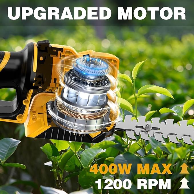Cordless Hedge Trimmer for Dewalt 20V MAX Battery (No Battery) - Electric Hedge Trimmer Cordless Grass Trimmer, Bush Trimmer & Grass Shears for Yard，Brushless Motor，Powerful & Lightweight