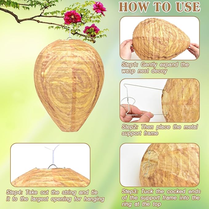 ZeeDix 2 Pack Wasp Nest Decoy for Outdoor(8.66"×11")