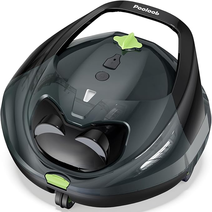 Pooloob PF1 Cordless Pool Vacuum Cleaner Robot: 150 Min Runtime, Triple Layer Filtration, Floor Only Cleaning for Above/In Ground Pools up to 1345 Sq.Ft, Includes Floating Buoy with 8Ft Tether