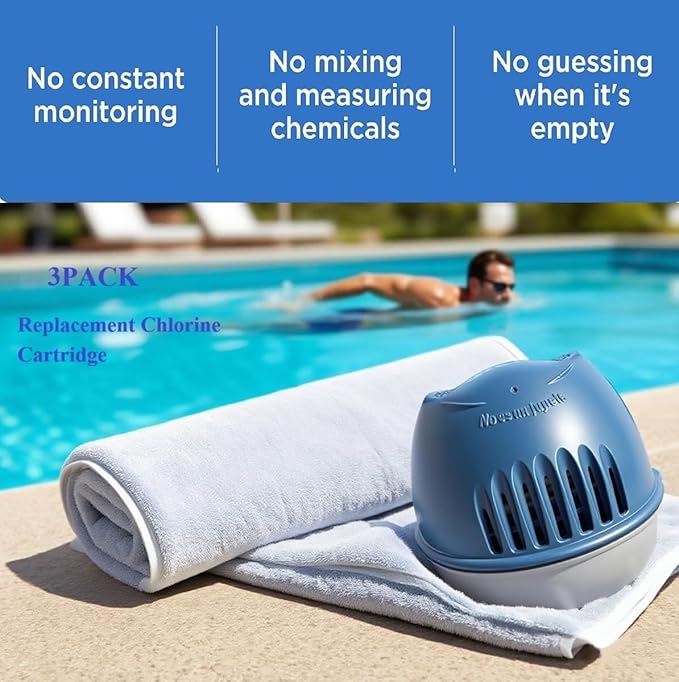 Hot Tub Replacement SmartChler Cartridge for use with Frog Floating System - Hot Tub Maintance System Supports Less Chlorine Use - 3 Pack