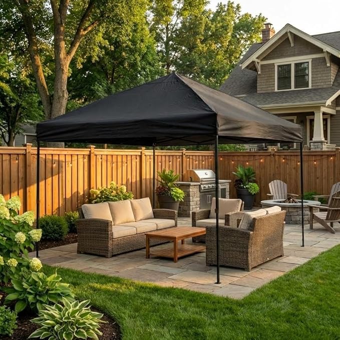 Instant Pop Up Tailgate Tent - Easy Setup & Adjustable Height, Heavy-Duty Steel Frame, Waterproof UV-Protected Oxford Canopy, for Party/Wedding/Backyard/Parking
