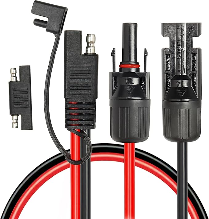 Solar Panel to SAE Adapter Cable - 6FT 10AWG Solar Extension Cable for RV Solar Panel Caravan Battery Charger Kit with SAE Polarity Reverse Adapter
