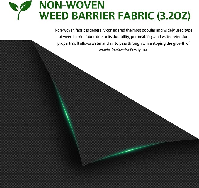 HOOPLE 4ftx180ft Weed Barrier Fabric Heavy Duty | Landscape Fabric | Commercial Woven Geotextile for Gardens, Driveways & Flower Beds | Thick Weed Control Landscaping Fabric