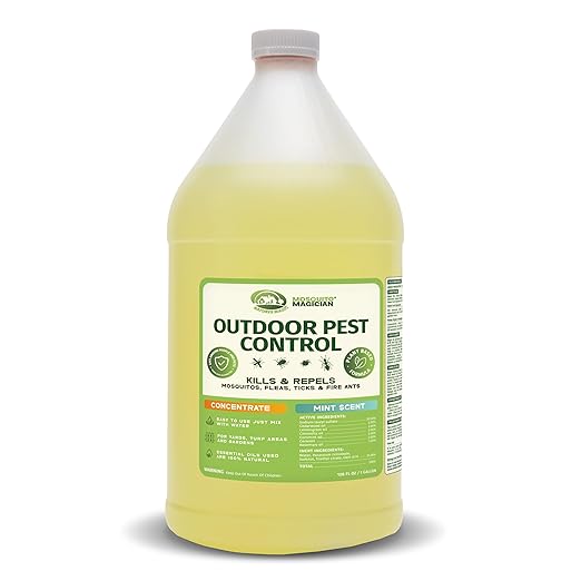 Mosquito Magician Liquid Concentrate – Kills Mosquitoes, Fleas & Fire Ants, Repels and Prevents Ticks – Essential Oil Yard Treatment Spray – Use with Sprayers, Foggers & Misting Systems – 1 Gal, Mint