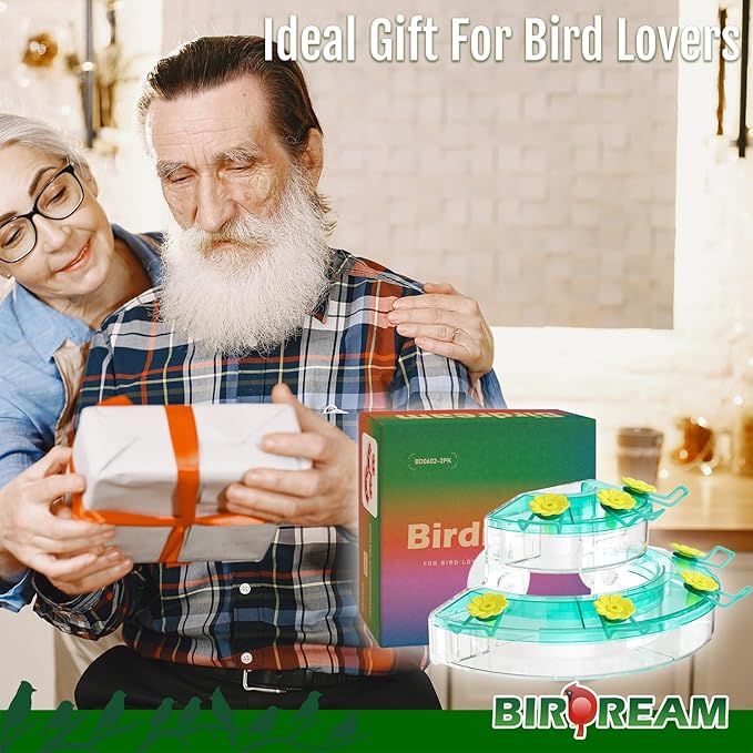 Birdream Window Hummingbird Feeders for Outdoors, with Strong Suction Cups & 7 Feeding Ports, Easy to Use and Maintain, Gift for Bird Lover, Plastic Bird Feeder, 1 Pack, 10oz - Green