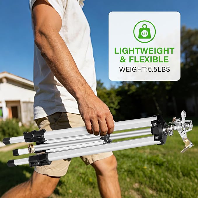 Heavy Duty Impact Sprinkler on Tripod Base,50 Inch Tripod Sprinkler with Brass Nozzle for Yard Large Area,Extra Tall 360 Degree Rotating,Waters Up to 90 Ft,Legs Extend Up to 50"