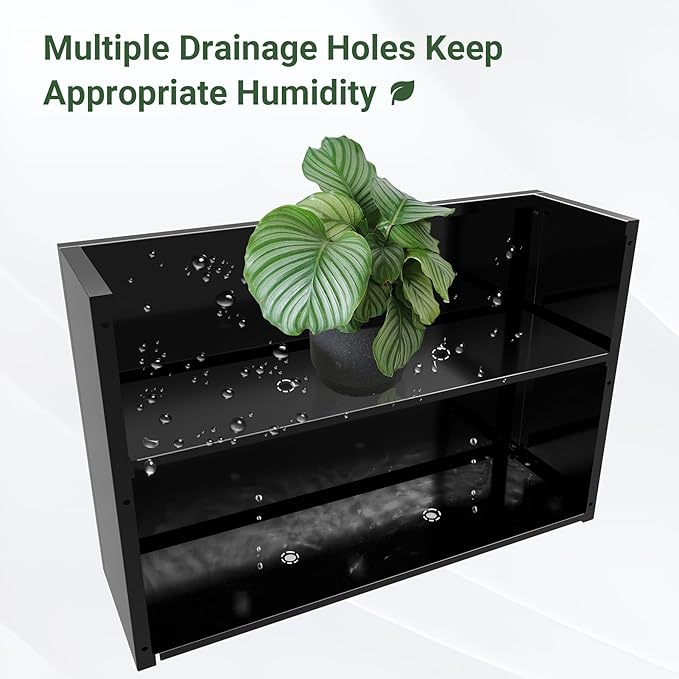 Metal Planter Box 36” x 12” x 24”, Heavy Duty Tall Rectangle Planter Box with with Drainage Holes & Rust-Proof Coating, Modern Outdoor/Indoor Black Planter Box for Porch, Garden, Patio, Yard