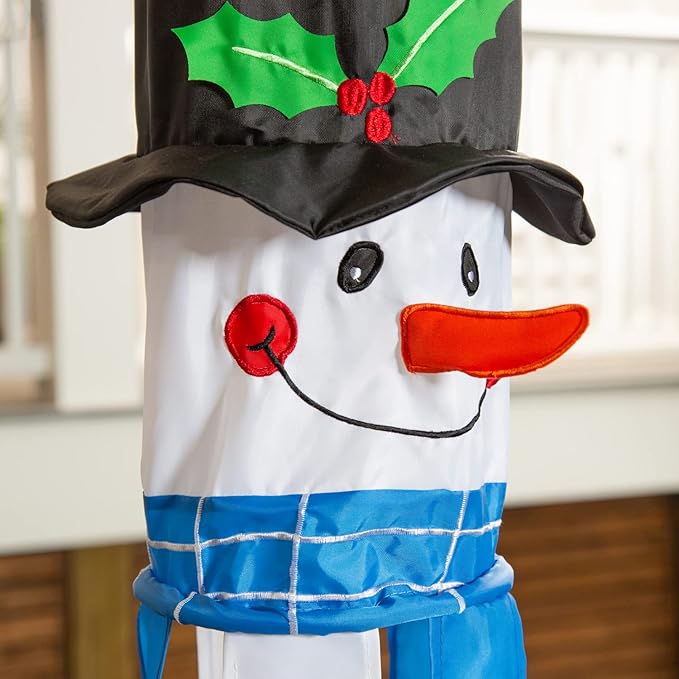 Evergreen Frosty the Snowman Windsock 3D Christmas Windsocks Outdoor Hanging | 46 Inch Tall | Winter Christmas Event Party Decorations for Garden Porch Yard Patio Lawn