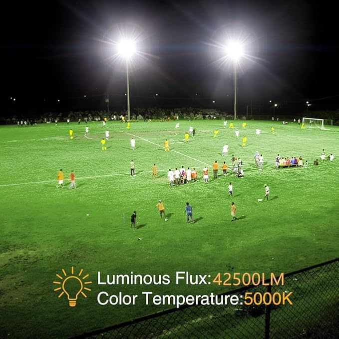 XYCN 300W LED Flood Light (2000W Equivalent), Super Bright 42,500LM 5000K Daylight IP66 Waterproof Security Outdoor LED Arena Lights Commercial Lighting Floodlight for Backyard|Court|Stadium|Yard