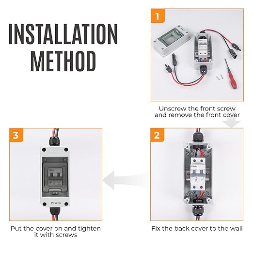 Solar Panel Disconnect Switch 1000V DC/AC 10A PV Disconnect Switch Outdoor Miniature Circuit Breaker IP65 More Space Quick Installation for Solar PV Array Homes Battery (1000V 10 Amp)