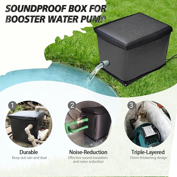Three-layer Sound Proof Box for Pool Pump, Sound Proof Foam Box for Water Pump, Generator Noise Reduction Cover, Soundproof Cover For Household Appliances