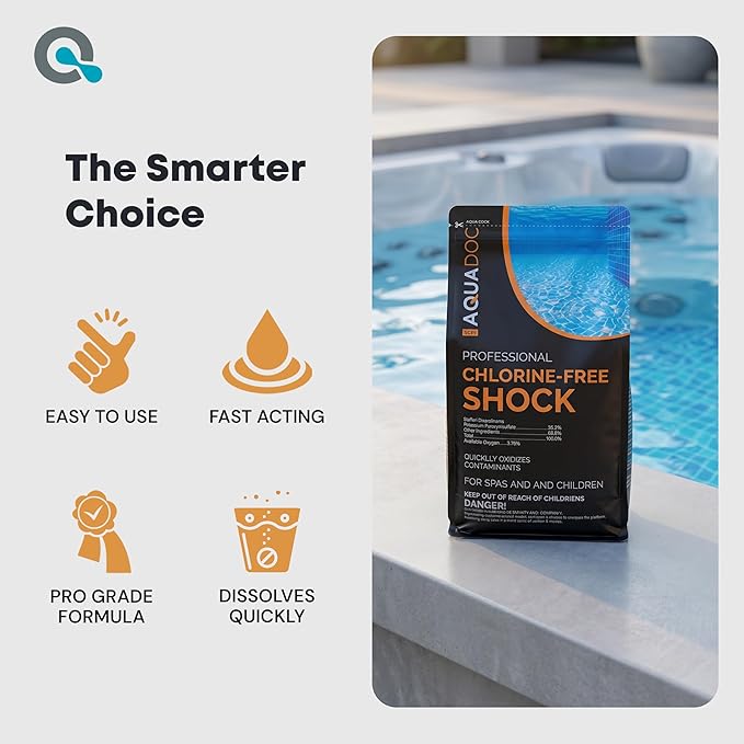 AquaDoc Non Chlorine Hot Tub Shock - 5 lb - Oxygen Based Spa Oxidizer to Support Bromine and Chlorine - Made in USA