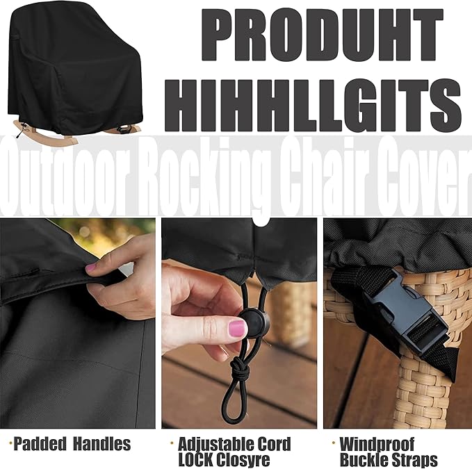 Patio Chair Covers Waterproof Patio Furniture Covers, 27.5"W x 32.5"D x 43"H for Outdoor Rocking Chair 4 Pack