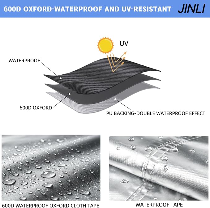 JINLI 45-50 inch outdoor TV trolley cover, courtyard TV cover, Oxford fabric waterproof and dustproof, triple windproof design, compatible with rolling/mobile stand