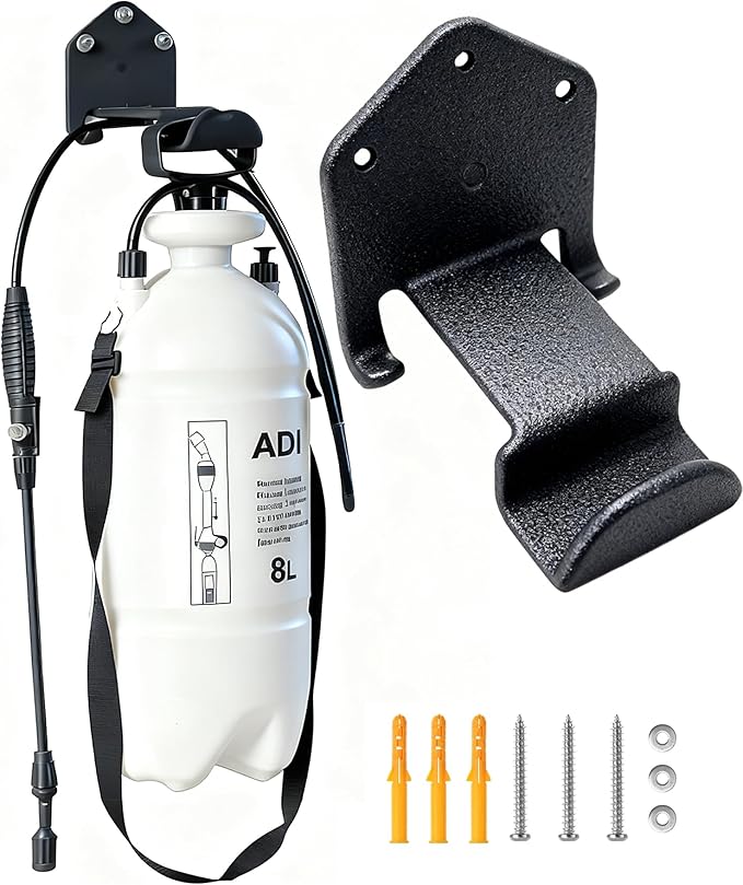 Pump Sprayer Holder, Backpack Blower Rack, 1 Pack Wall Mount Pressurized Garden Sprayer Hanger, Lawn Weed Sprayer Storage, Backpack Sprayer Oraganizer