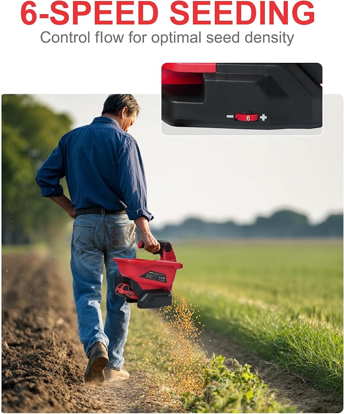 Danero Handheld Power Spreader Compatible with Milwaukee 18V Battery(Tool Only), Cordless Seed Spreader Available Year-Round, Electric Lawn Spreaders for Grass Seed, Fertilizer, Salt, Ice Melt, Feed