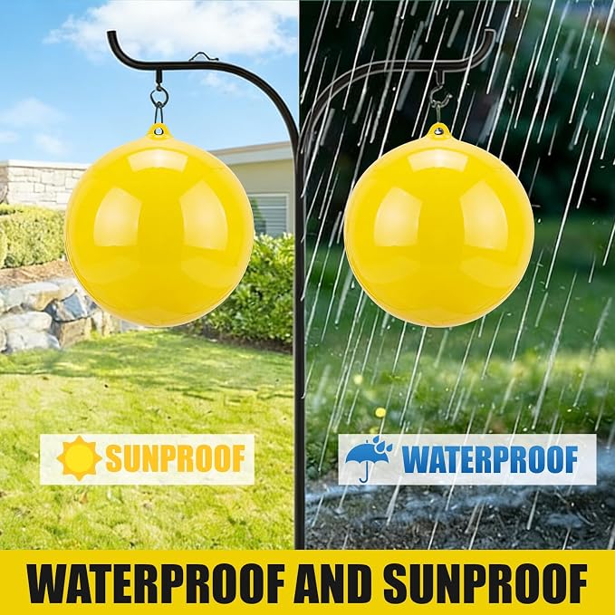 2 Pack Inflatable Fly Trap Balls 18inch Sticky Catcher for Black Yellow Greenhead Flies Outdoor Insect Control for Barn Stable Garden Greenhouse (Glue Not Included) (Gnat Fly Ball Trap)