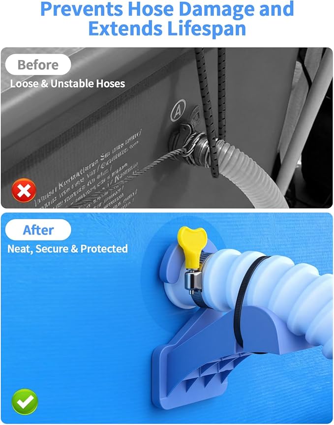 Swimming Pool Pipe Holders, Above Ground Pool Accessories with Hose Support - Pool Hose Holder Prevents Pipe Sagging, Universal Pool Accessories