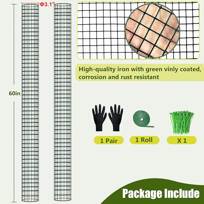 60" Metal Moss Pole, 2 Pack Moss Poles for Plants Monstera, Stackable Sphagnum Moss Pole, Plant Poles for Climbing Plants Work with Sphagnum Moss(2 Pack 60")