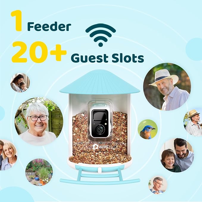 NETVUE Birdfy® Hummee Smart Hummingbird Feeder with Camera, Auto Capture Bird Videos & Birdwatching Up-Close, 2 in 1 Feeders Attract More Hummingbirds, Ideal Present for Bird Lover
