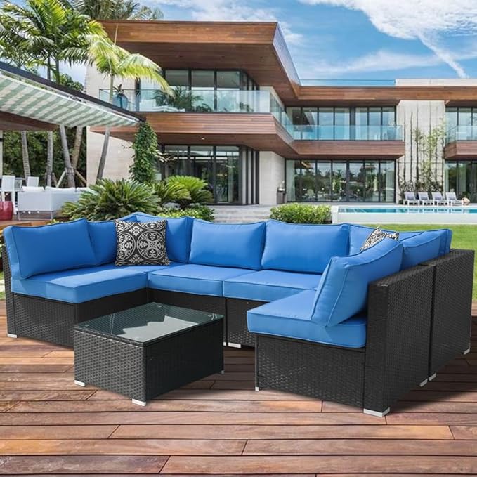 14Pcs Outdoor Cushion Covers Replacement Washable w/Zipper for 6-Seaters Sofa Patio Slipcovers Set Seat and Back Covers Only-25x25x3.15inch