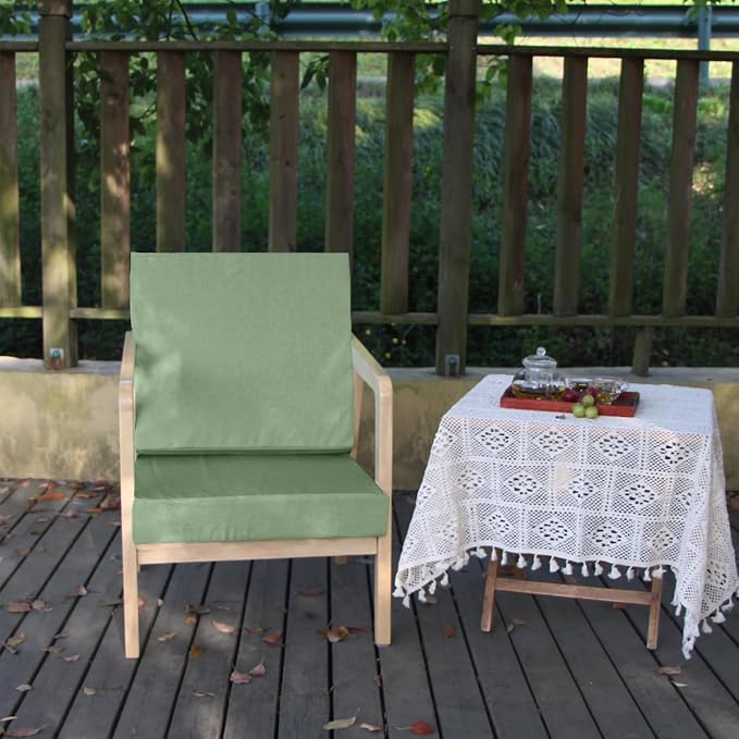 Patio Seat Cushion Covers,Washable Slip Covers Replacement,Waterproof Outdoor Furniture Chair Cushion Pillow Seat Cover for Couch,Garden,Sofa,Sage Green,22"×20"×4"(4 Covers Only)
