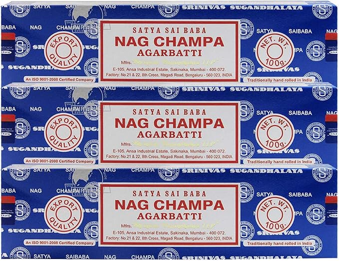 TRUMIRI Incense Stick Holder Bundle with Satya Sai Baba Nagchampa 100g Incense Sticks - Pack of 3 (Approx 300 Sticks)
