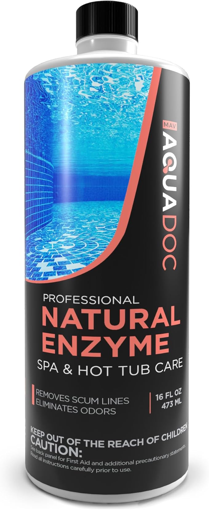 AquaDoc Spa Enzyme Water Treatment - 16oz - Natural Hot Tub Enzyme Cleaner & Clarifier for Balanced Water - Made in USA