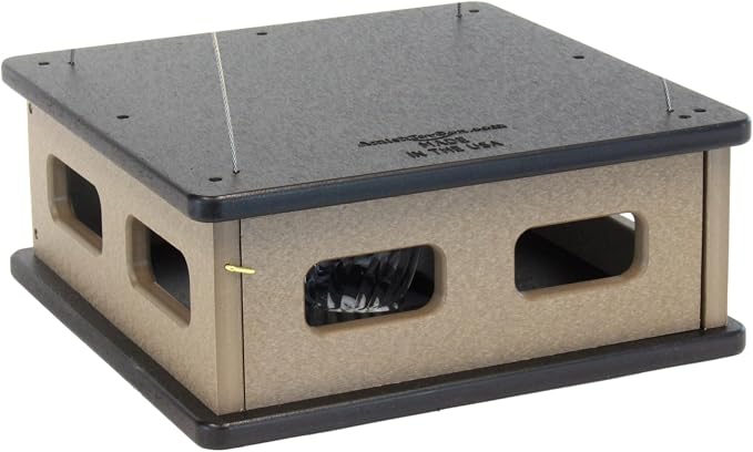 Bluebird Feeder - Hanging Block House Mealworm Feeder for Bluebirds - Amish-Made with Poly Lumber (Black and Weathered Wood)