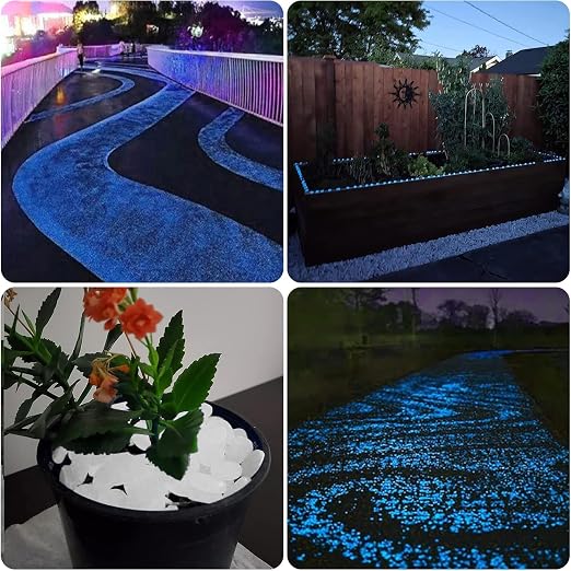 NAMTSO Glow in The Dark Rocks Outdoor, 500 pcs White Solar Rocks for Landscaping, Outdoor Decor Glow in The Dark Stones, Glowing Pebbles for Garden Backyard Patio Lawn Pond Fish Tank Aquarium Decor