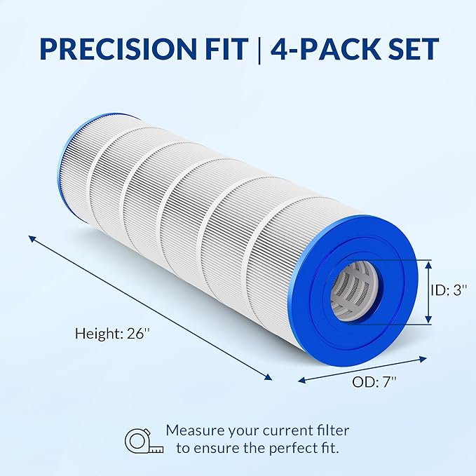 CCP420 PCC105 178584 R173576 817-0106, 5 oz+ Trilobal Fabric Pool Filter Cartridges, Compatible with Pentair Clean & Clear Plus 420 (#160301) & Waterway 425, 4-Pack, Ultra Series