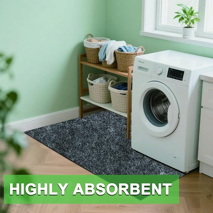 Under Washing Machine Mat, 36x59 in Non-Slip Waterproof Shed,Base Flooring Pad for Washer Dryer Fridge Protection with Rubber Backing, Absorbing Reducing Noise Scratch Prevention