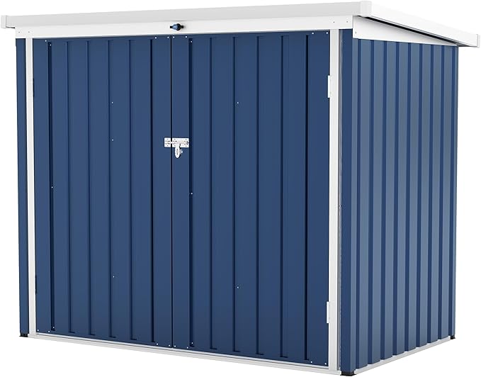GarveeLife Outdoor Storage Shed,80 Cu.Ft Outdoor Trash Storage Box 5.8x3.3 FT with Lockable Door&Sloped Roof,Cabinet with Multi-Use Rust Prevention Galvanized Steel Enclosure for Yard, Garden, Patio