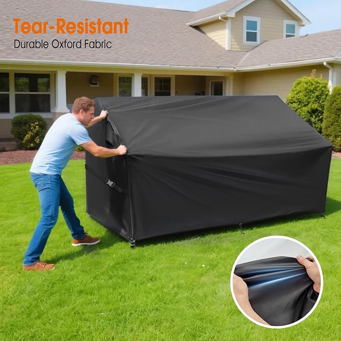 Outdoor Sofa Cover, 82 Inch Waterproof 3-Seater Paito Couch Sectional Sofa Cover, Furniture Covers for Outdoor Seating for Winter- 82" W x 36" D x 37" H,Black