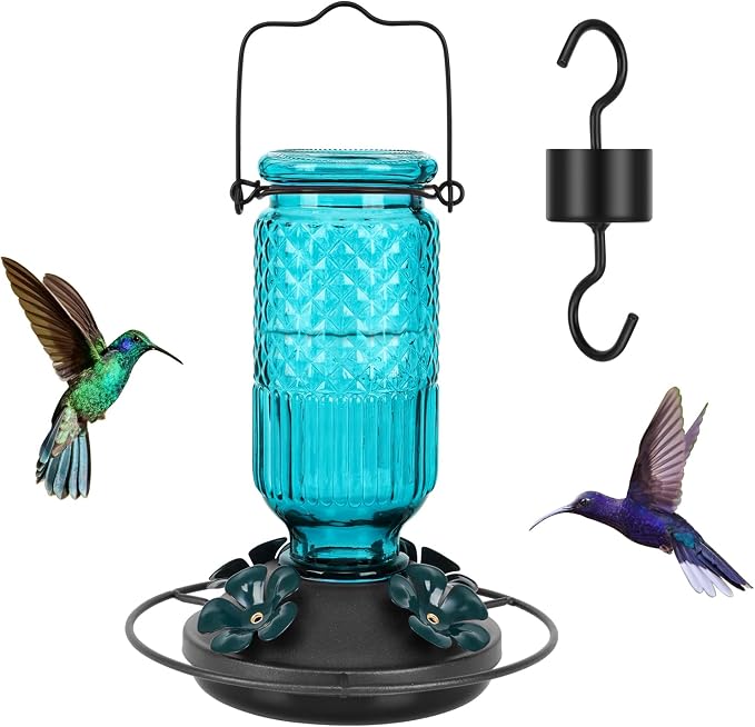 FEED GARDEN Glass + Plastic Hummingbird Feeders Bundle