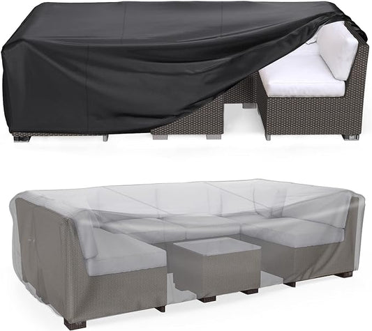 Patio Furniture Set Cover Waterproof, Mrrihand Outdoor Sectional Sofa Set Cover Heavy Duty 600D Table and Chair Set Cover 74" L×47" W×28" H
