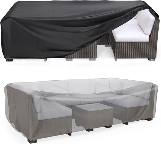 Heavy Duty Patio Furniture Covers Waterproof, Mrrihand Patio Furniture Outdoor Sectional Sofa Couch Set, Patio Table and Chair Set Cover 89.7" L×62.2" W×28.3" H